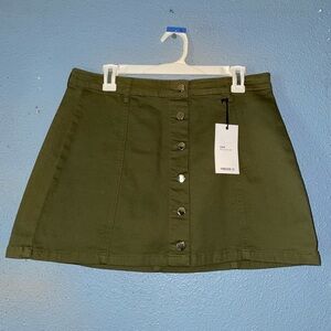 Forever 21 Mini Skirt (Olive, Denim)